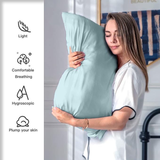 Silk Pillow Cases 2 Pack Soft Breathable and Sliky King Size Pillow Cases Set - Image 3