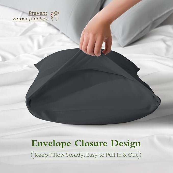 Cooling Pillowcases King Size Set of 2, Viscose Derived from Bamboo - Image 6
