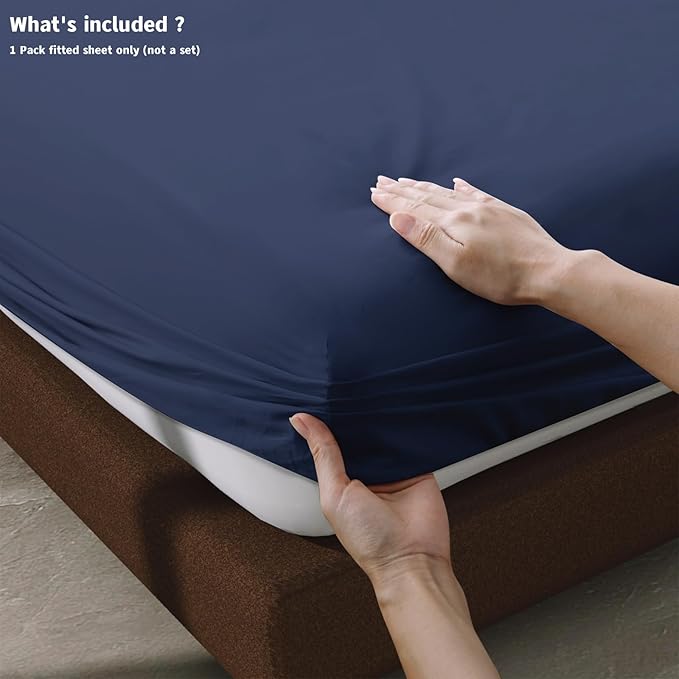 100% Egyptian Cotton Fitted Sheet CK Size, 600 Thread Count, Soft & Elastic - Image 4
