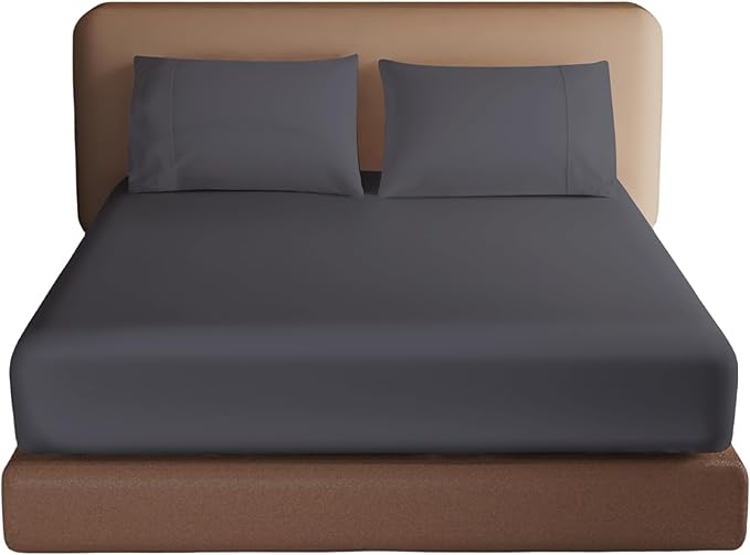 100% Egyptian Cotton Fitted Sheet Twin XL/Split King Size, 600 Thread Count by ZaizaiHome