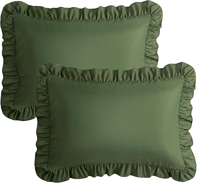 KKJIAF Ruffle Pillow Cases Queen Size Set of 2, Ruffled Pillow Covers - Image 7