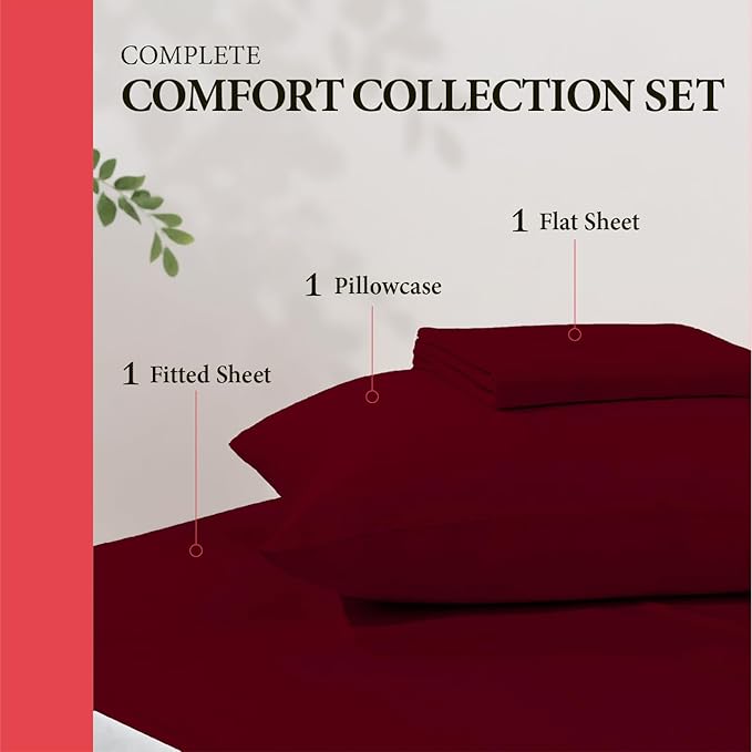 100% Egyptian Cotton Twin XL Bed Sheets Set - Image 3