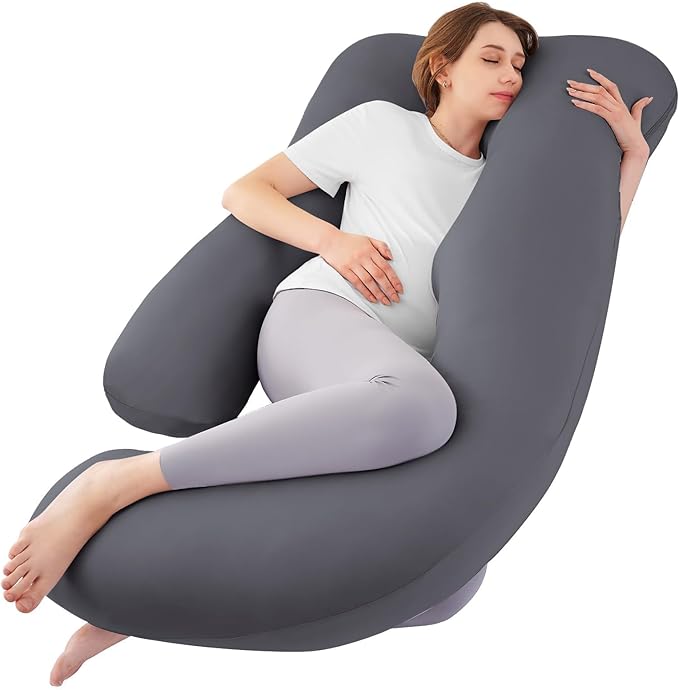 Sasttie Pregnancy Pillows for Sleeping, U Shaped Cooling Full Body Pillow by SASTTIE