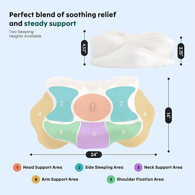 DUMOS Cervical Pillow for Neck and Shoulder, Contour Memory Foam Pillow - Image 8