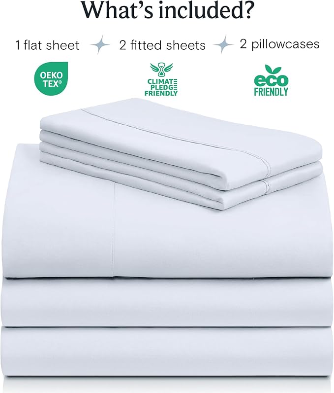 LuxClub 5 PC Sheet Set Bed Sheets Deep Pockets 16" Eco Friendly Wrinkle Free - Image 2