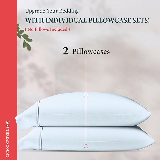 100% Egyptian Cotton Queen/Standard Pillow Cases Set of 2 - Image 3