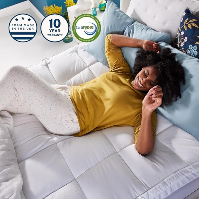 Sleep Innovations Dual Layer 4 Inch Memory Foam Mattress Topper, King Size - Image 7