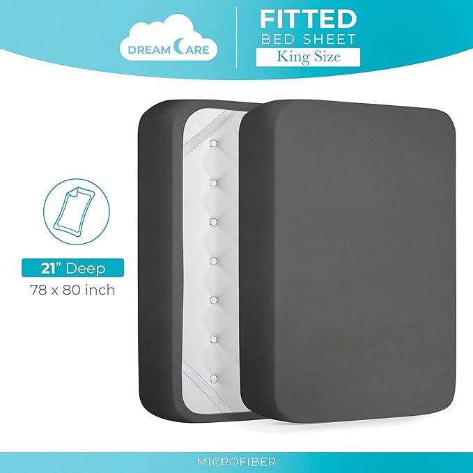 DREAMCARE Fitted Sheet Queen Size - Image 4