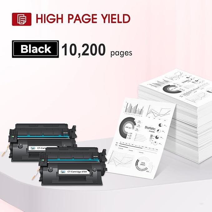 070H 070 Black Toner Cartridge 2 Packs CRG-070H 070H 070 Toner Compatible for Canon 070 070H CRG070 CRG-070 CRG070H CRG-070H Toner Cartridge for Canon imageCLASS MF465 MF462 LBP247 LBP246 Printer Ink-DeskoryOffice