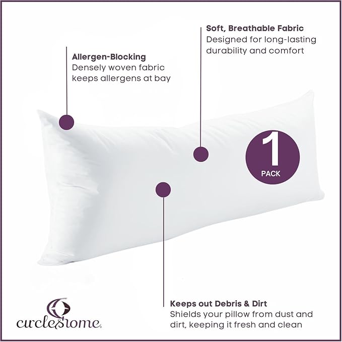 CirclesHome Pillow Protectors Single Pack Body Zippered - Image 3