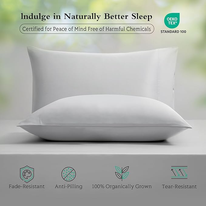 Cooling Pillowcases King Size Set of 2, Viscose Derived from Bamboo - Image 3