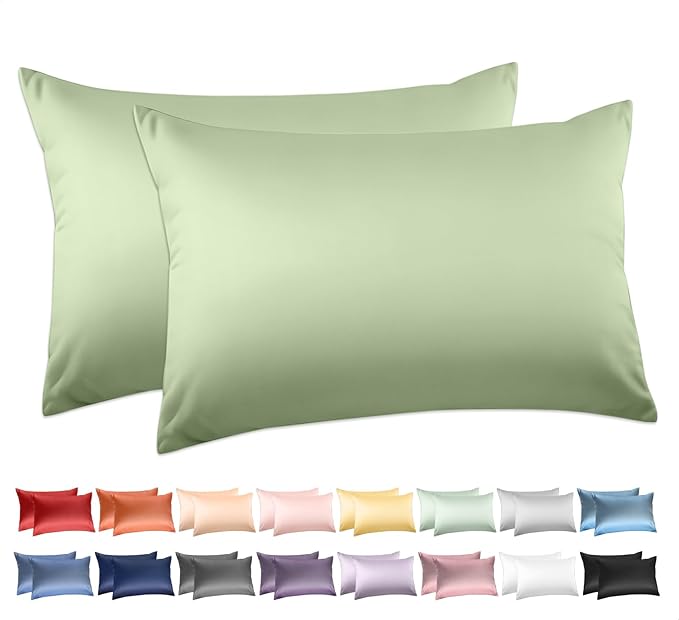 100% Cotton Queen Pillowcases Set of 2, Deep Dream 600 Thread Count Pillow Cases by DeepDream