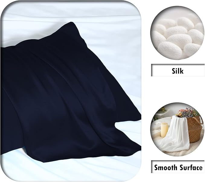 Silk Pillow Cases 2 Pack, Soft Breathable and Sliky Queen Size Pillow Cases Set - Image 2