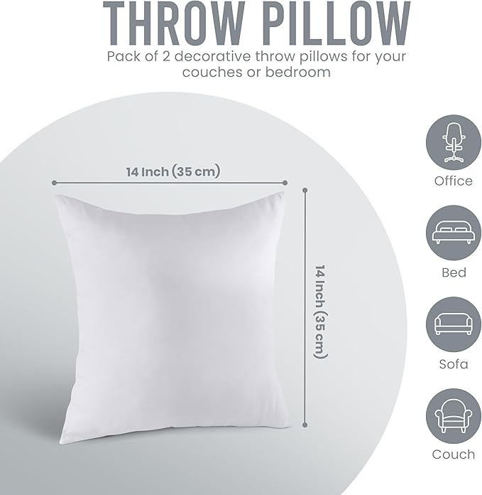 Utopia Bedding 14x14 Pillow Inserts, Sofa & Couch – Soft, Supportive & Fluffy - Image 8