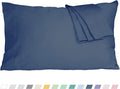 Pillow Cases, Standard Queen Size Cotton Percale Weave Pillowcases, Pre-Shrunk by HOMTEC