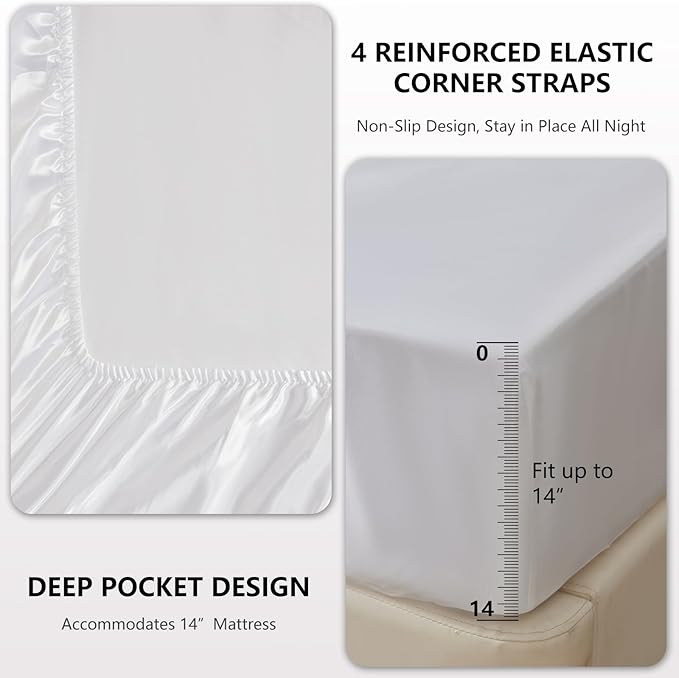 CozyLux Satin Sheets Twin XL Sheets - Image 4