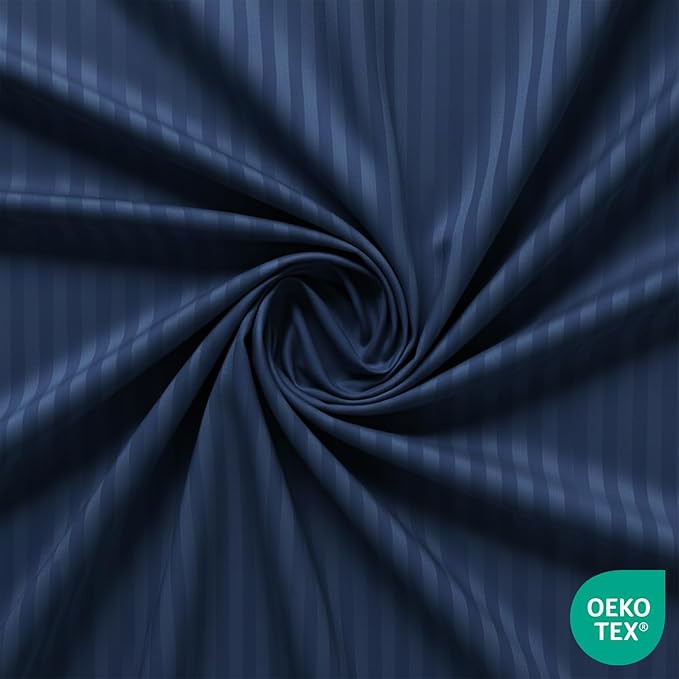 Feather & Stitch 1 Piece Fitted Sheet Twin Size, 100% Cotton Damask Sateen Weave - Image 3