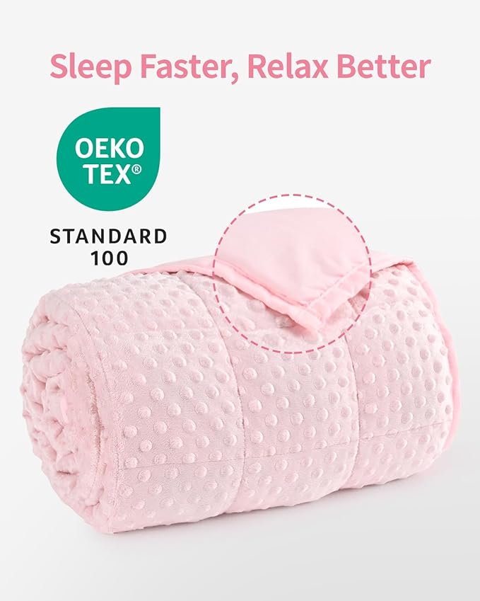 Mr. Sandman Weighted Blanket for Adults, Minky Dots Heavy Blanket for Woman - Image 5