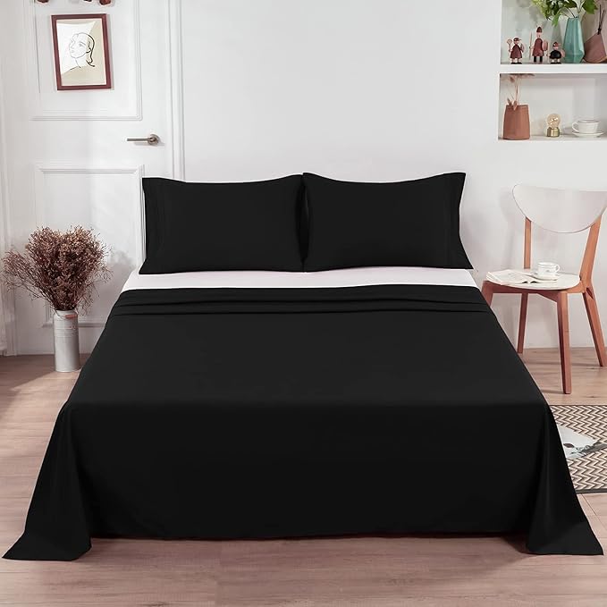 Lirex 2-Pack Full Size Flat Sheet Set, Ultra-Soft Brushed 1800 Microfiber - Image 6