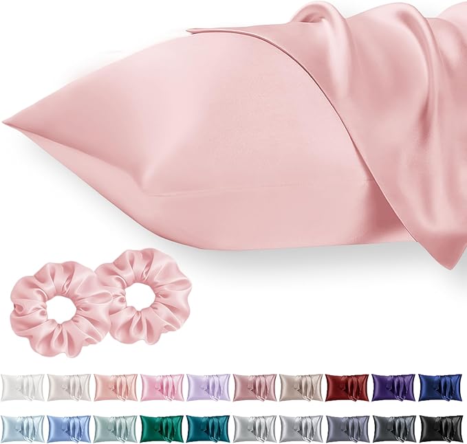 Queen Satin Pillowcase for Hair 2pc, Similar to Silk Pillow Cases, Easier Care by Vielit