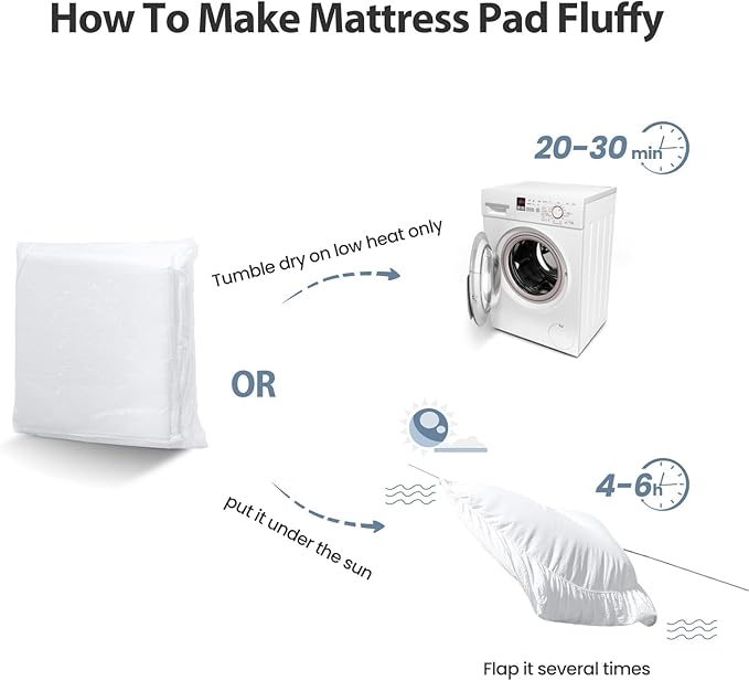 EASELAND RV Short Queen Mattress Pad Pillow Top Quilted Fitted Cooling Mattress - Image 8