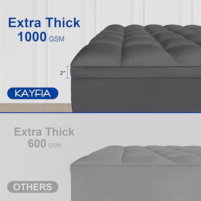 KAYFIA Twin Mattress Topper, Extra Thick Mattress Pad Cover - Image 2