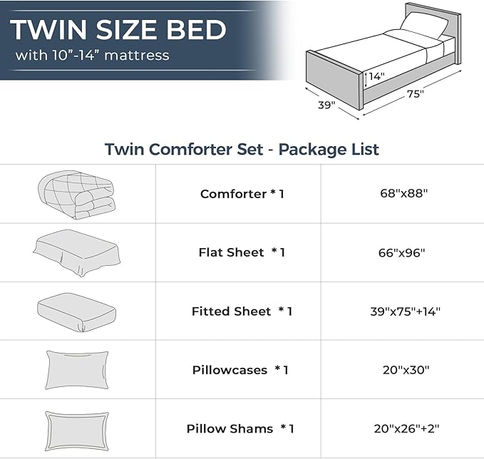 HEVUMYI Brown Twin Comforter Set - Image 8