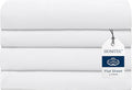 Twin/Twin XL Size Flat Sheet 4 Pack, 100% Cotton Percale Flat Bed Sheet by HOMTEC