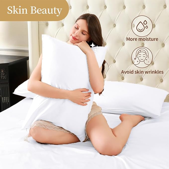 Mulberry Silk Pillow Cases Set of 2, Both Sides Real Silk Pillowcase - Image 3