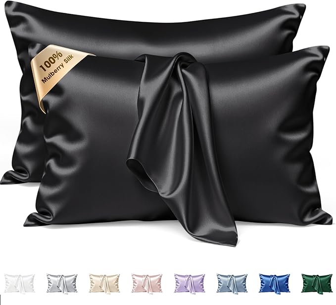 Silk Pillow Cases 2 Pack Queen Size Mulberry Silk Pillowcase Set of 2 by BRINGYOUTHEBEST