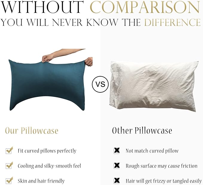 ELIBABA Cooling Bamboo Side Sleeper Pillowcase, King Size, 20x36 Inches - Image 2