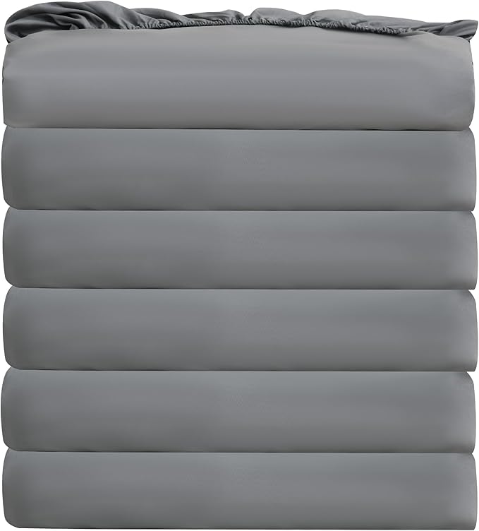 Bulk Twin Fitted Sheet Only Deep Pocket 6 Pack, Quick Sort Bottom Bed Sheets by Culve