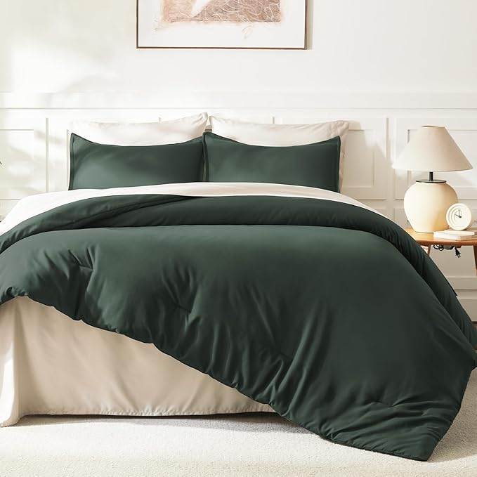 Litanika Forest Green Comforters Oversized King Size, 3 Pieces Lightweight - Image 6