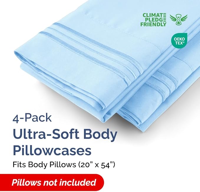 Body Pillowcases Set of 4-20x54 Long Body Pillow Case - Image 2