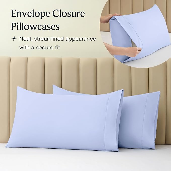 LuxClub 4 PC Sheet Set Bed Sheets Deep Pockets 16" Eco Friendly Wrinkle Free - Image 7