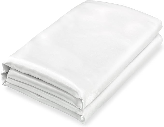 Homiest White Satin King Size Luxury Flat Sheet by Homiest