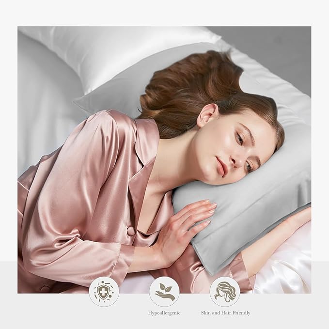 WishSmile Cooling Queen Pillowcases Set of 2 Breathable Cool Silky Soft Rayon - Image 2
