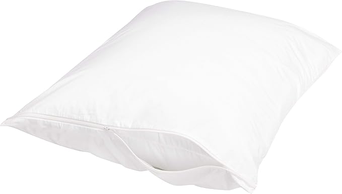Amazon Basics Standard Breathable 100% Cotton Hypoallergenic Pillow Protector by AmazonBasics