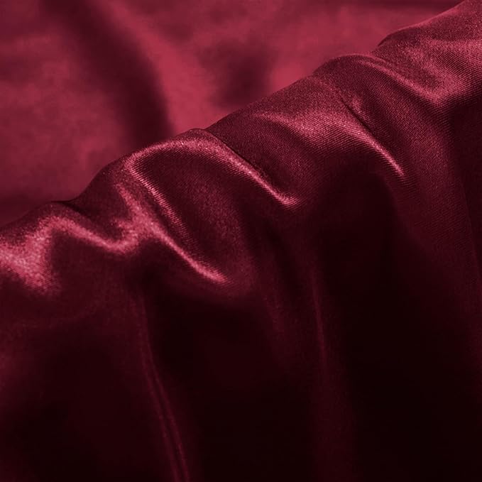 Aormenzy Satin Pillow Cases for Women Standard Size Set of 2, Burgundy Satin - Image 2
