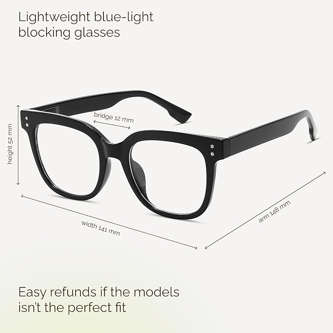 miyya Blue Light Glasses for Women & Men – Oversized UV & Blue Light Blocker - Image 2