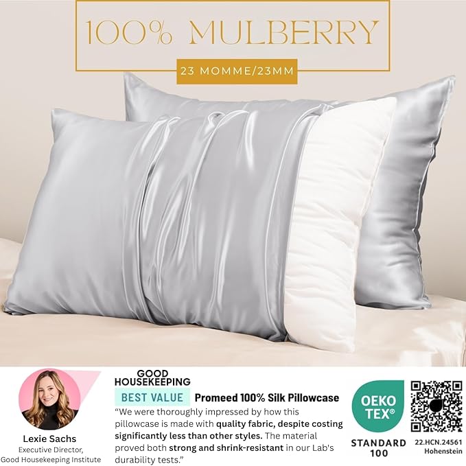 PROMEED 23 Momme Silk Pillowcase 2 Pack - Image 2