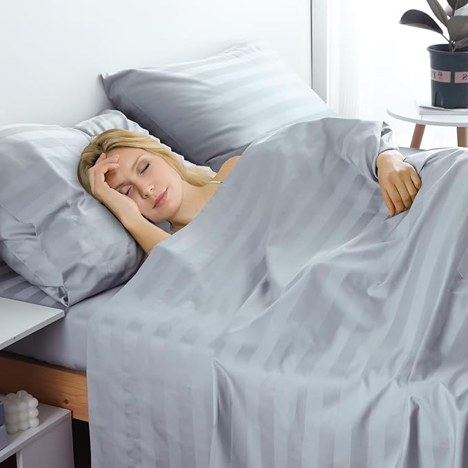2-Pack Cotton Cal King Flat Sheet Only, 600 Thread Count 100% Egyptian Cotton - Image 6