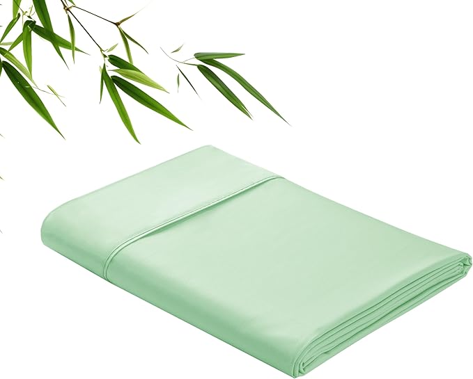 Bamboo Viscose Flat Sheets Only, Sateen Weave Twin Size Flat Sheet Only by ZaizaiHome