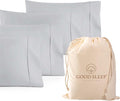Set of 4 Pillow Cases King, 800 TC 100% Egyptian Cotton, Silky Soft Sateen by GoodSleepBedding