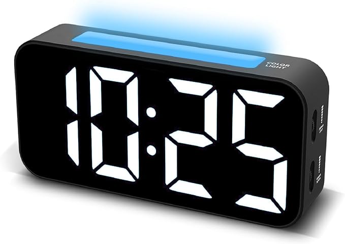 Topski Loud Alarm Clocks for Bedrooms Heavy Sleepers, Digital Clock by Topski