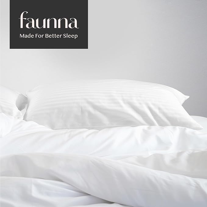 FAUNNA 600TC 100% Cotton Pillow Protectors, King Size, 2 Pack, Oeko-TEX - Image 6