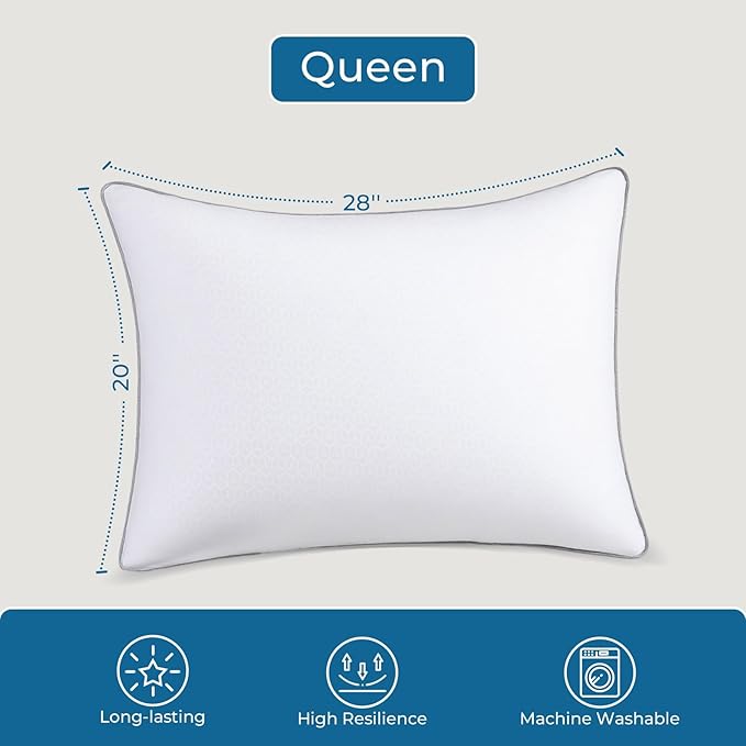 Sasttie Pillows Queen Size Set of 4, Bed Pillows - Image 2