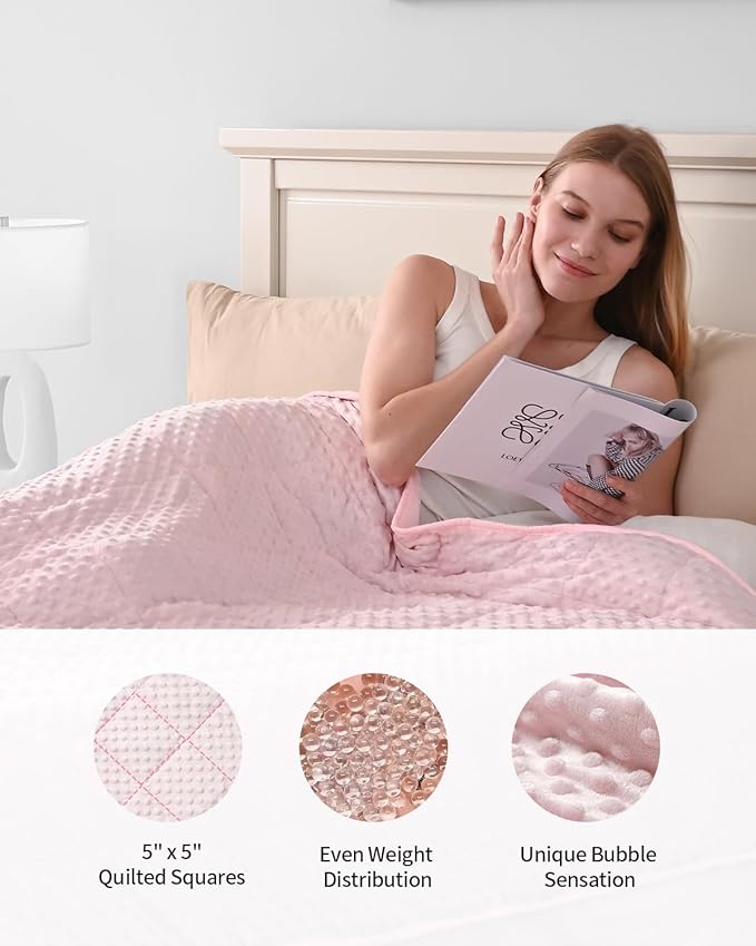Mr. Sandman Weighted Blanket for Adults, Minky Dots Heavy Blanket for Woman - Image 5