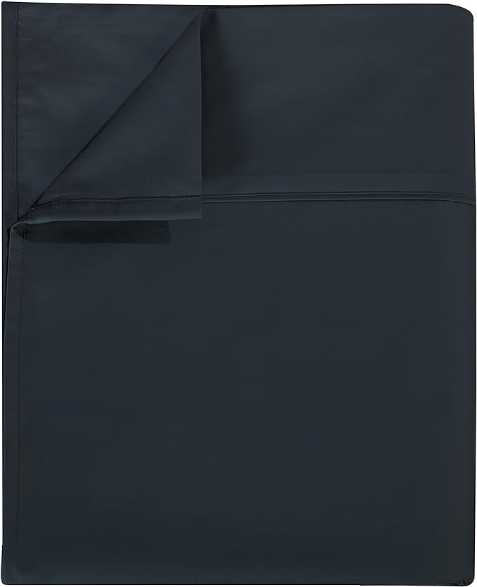 Flat Sheet Only Queen Size, 400 TC 100% Egyptian Cotton Flat Sheet Black Cotton by ShunjieHome