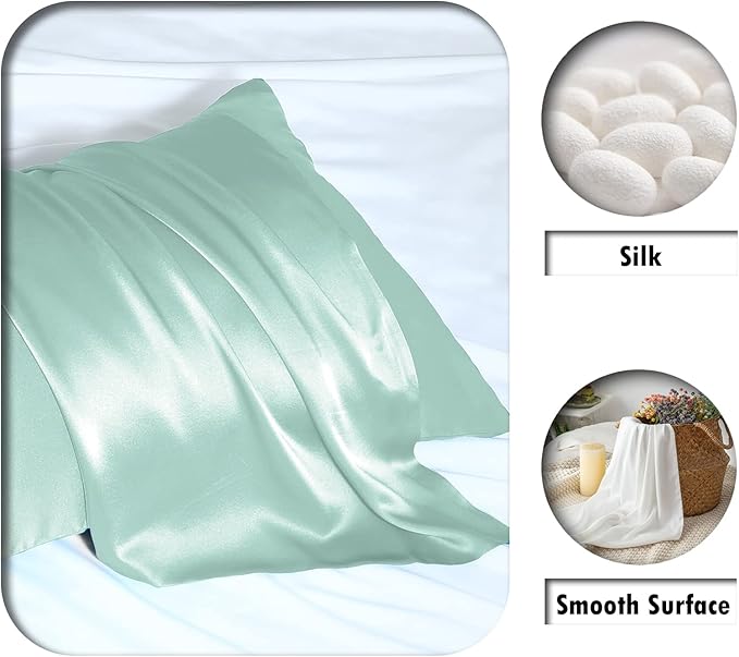 Silk Pillow Cases 2 Pack Soft Breathable and Sliky King Size Pillow Cases Set - Image 2